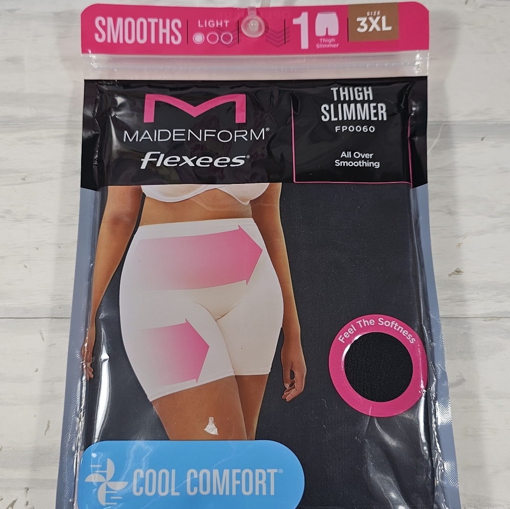 Maidenform Flexees Thigh‎ Slimmer in Black 3XL NEW Sz 22 - 24